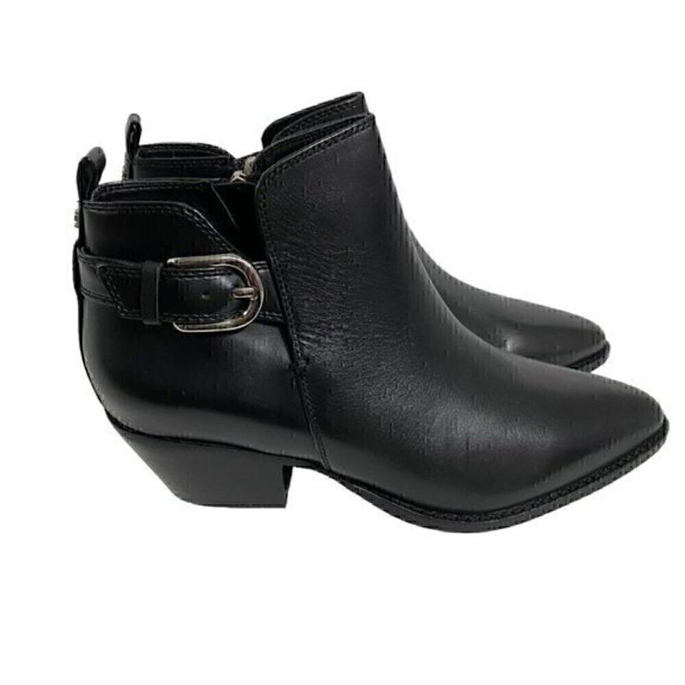 Sam Edelman Booties Women's 8M Black Leather Ankle Casual Minimalist Simple NWOB